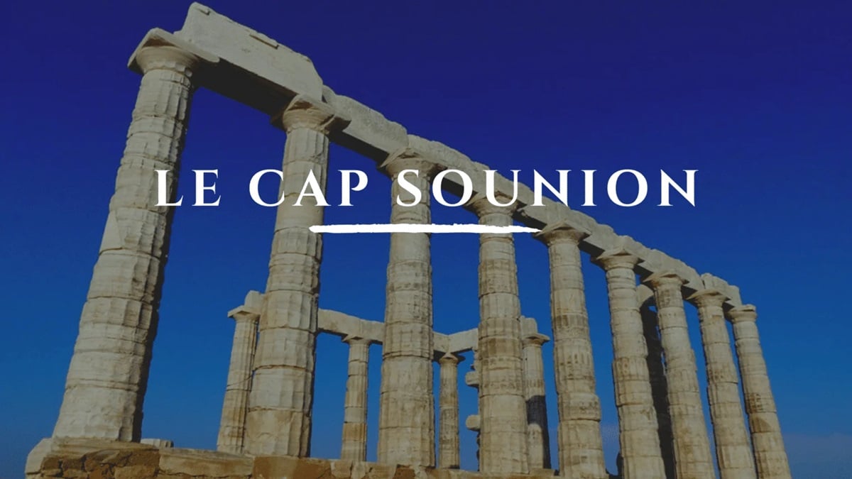 Temple de Poséidon au Cap Sounion coucher de soleil