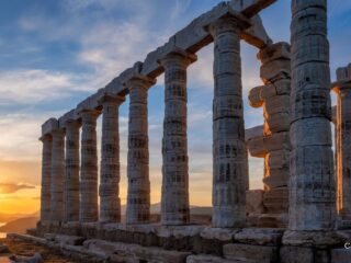 coucher de soleil cap sounion