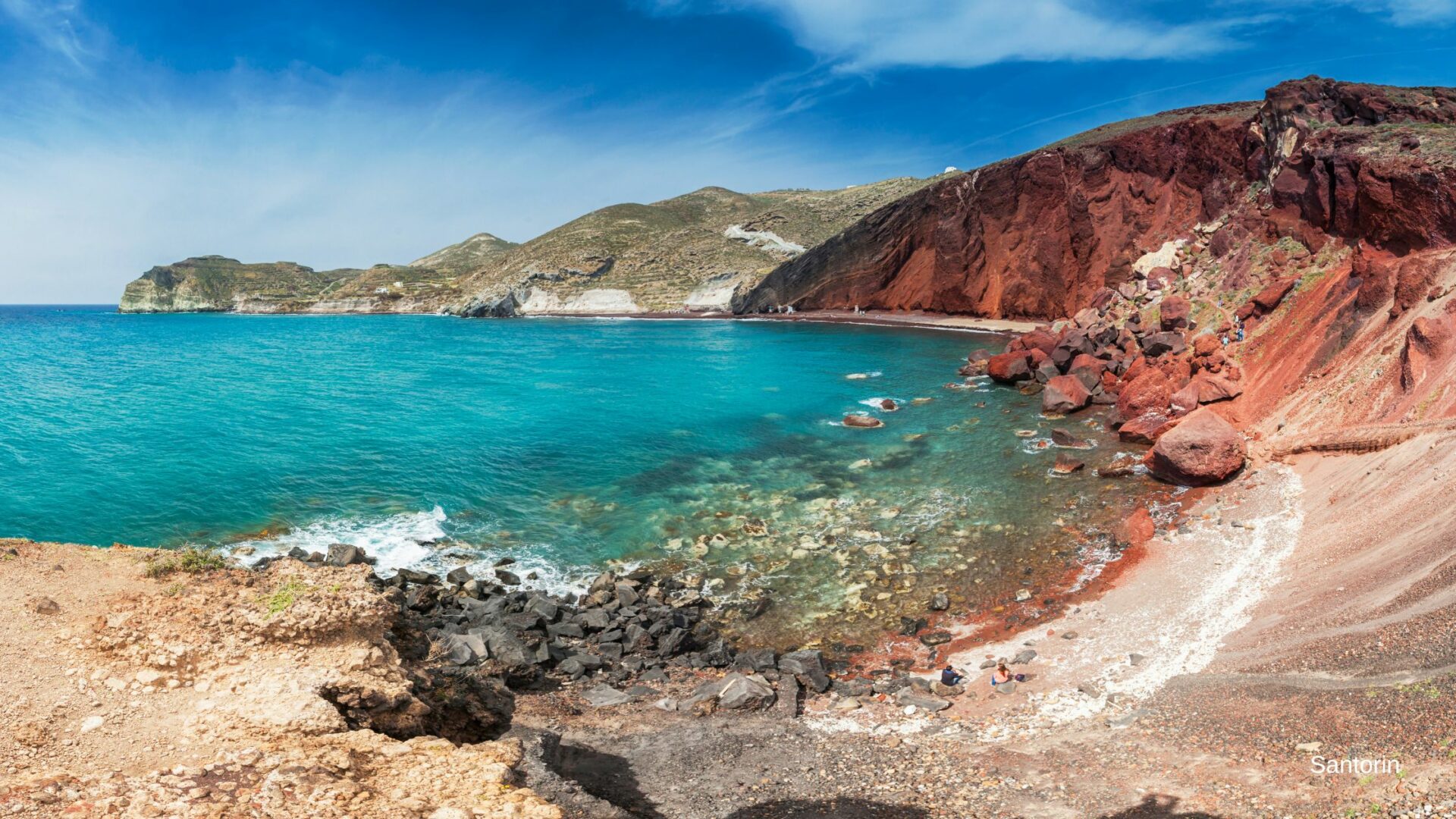 Red Beach Santorin falaises rouges